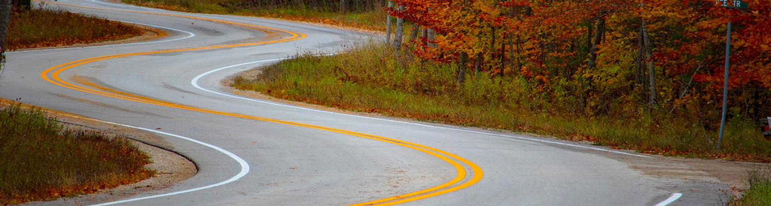 Straße Kurven Makierung